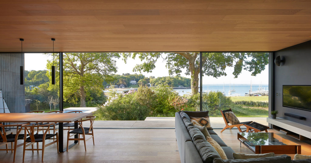 Floor-to-ceiling Hi-Finity glazing with waterfront views