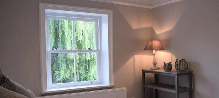 Rose Collection sliding sash window viewed from a heritage interior